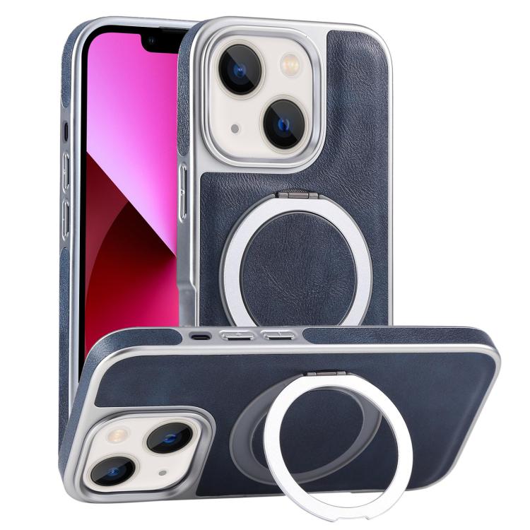 Plated Leather Grain Rotation MagSafe Holder Phone Case, For iPhone 13 Pro Max, For iPhone 13 Pro, For iPhone 13