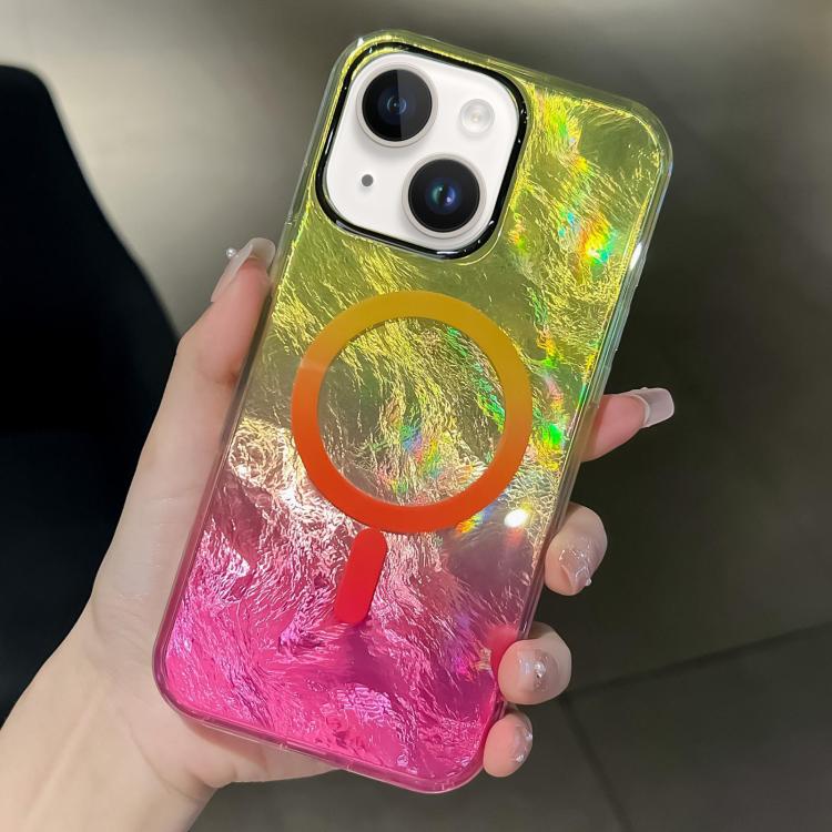 Plating Gradient Glacier Texture MagSafe Phone Case, For iPhone 15 Plus, For iPhone 15, For iPhone 14 Plus