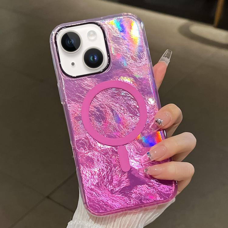 Plating Gradient Glacier Texture MagSafe Phone Case, For iPhone 15 Plus, For iPhone 15, For iPhone 14 Plus