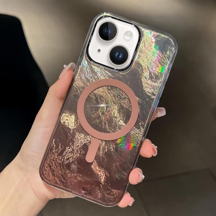 Plating Gradient Glacier Texture MagSafe Phone Case, For iPhone 15 Plus, For iPhone 15, For iPhone 14 Plus