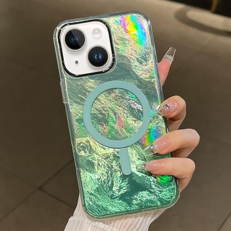Plating Gradient Glacier Texture MagSafe Phone Case, For iPhone 15 Plus, For iPhone 15, For iPhone 14 Plus