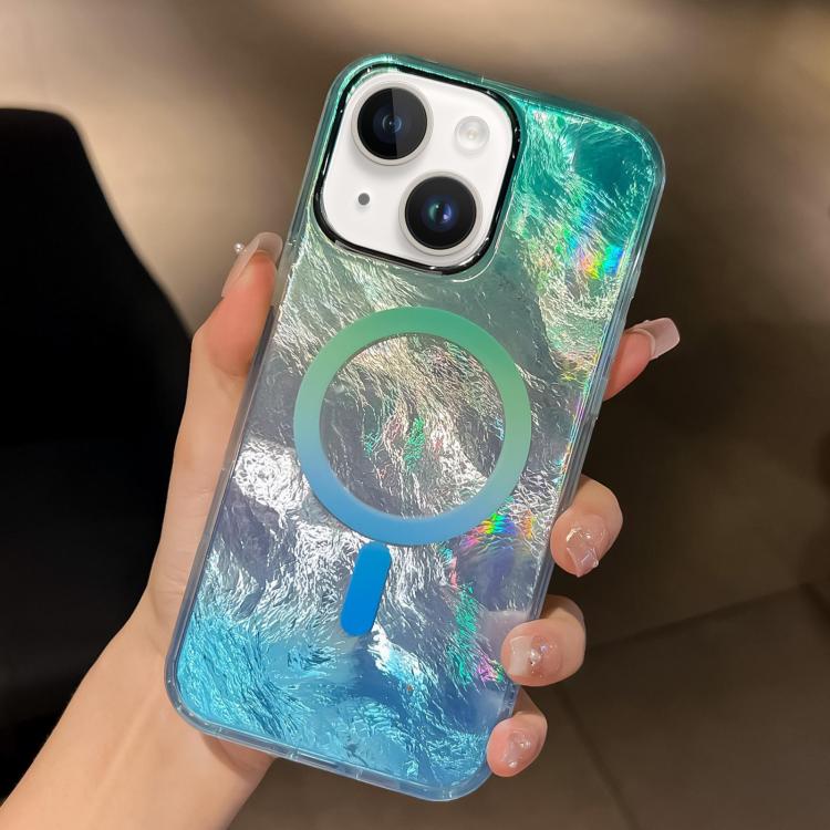 Plating Gradient Glacier Texture MagSafe Phone Case, For iPhone 15 Plus, For iPhone 15, For iPhone 14 Plus