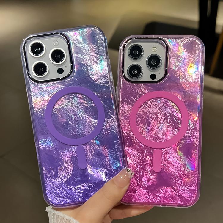 Plating Gradient Glacier Texture MagSafe Phone Case, For iPhone 15 Plus, For iPhone 15, For iPhone 14 Plus
