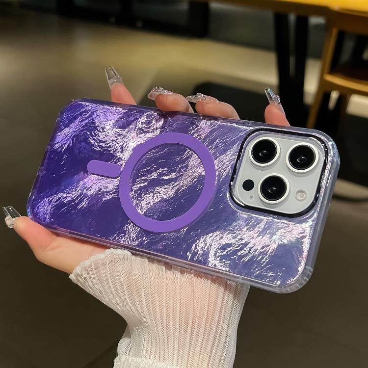 Plating Gradient Glacier Texture MagSafe Phone Case, For iPhone 15 Plus, For iPhone 15, For iPhone 14 Plus
