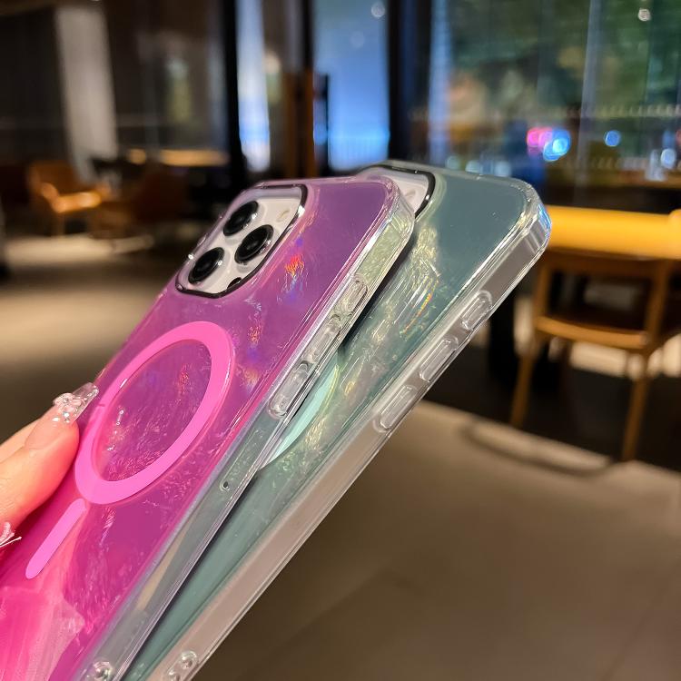 Plating Gradient Glacier Texture MagSafe Phone Case, For iPhone 15 Plus, For iPhone 15, For iPhone 14 Plus