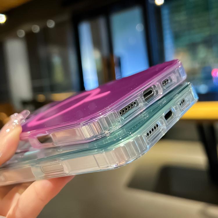 Plating Gradient Glacier Texture MagSafe Phone Case, For iPhone 15 Plus, For iPhone 15, For iPhone 14 Plus