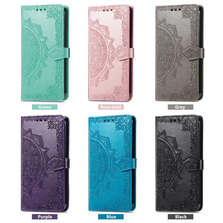 Mandala Flower Embossed Leather Phone Case, iPhone 16e