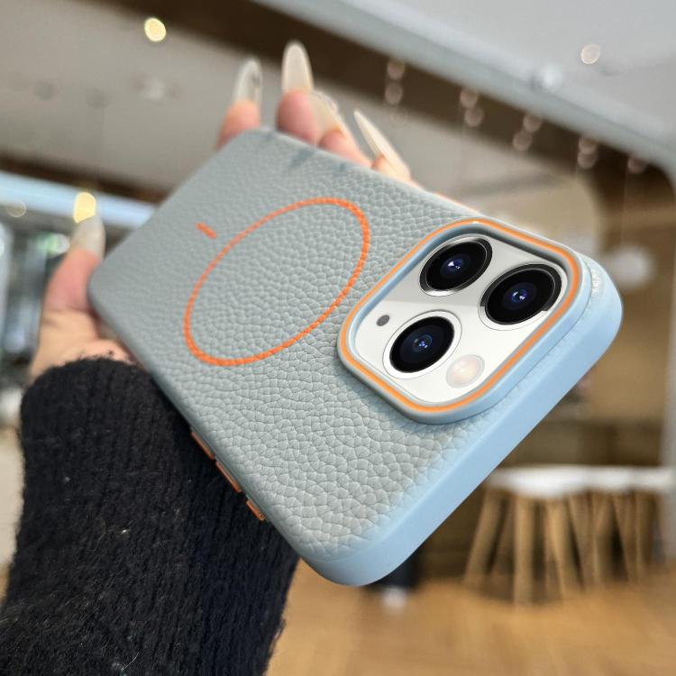 Orange Ring MagSafe Litchi Grain TPU Phone Case, For iPhone 11 Pro