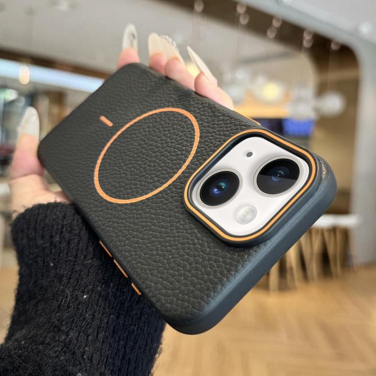 Thin Circle MagSafe Litchi Grain TPU Phone Case, For iPhone 15 Pro Max, For iPhone 15 Pro, For iPhone 15 Plus, For iPhone 15