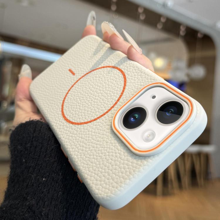 Thin Circle MagSafe Litchi Grain TPU Phone Case, For iPhone 15 Pro Max, For iPhone 15 Pro, For iPhone 15 Plus, For iPhone 15