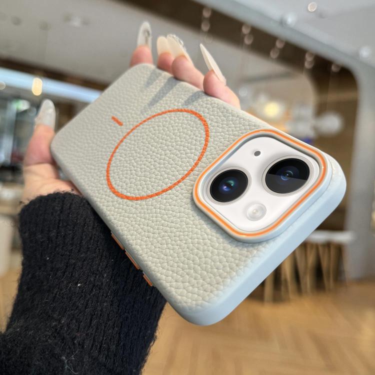 Thin Circle MagSafe Litchi Grain TPU Phone Case, For iPhone 15 Pro Max, For iPhone 15 Pro, For iPhone 15 Plus, For iPhone 15