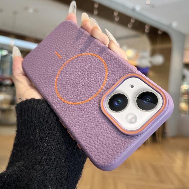 Thin Circle MagSafe Litchi Grain TPU Phone Case, For iPhone 15 Pro Max, For iPhone 15 Pro, For iPhone 15 Plus, For iPhone 15