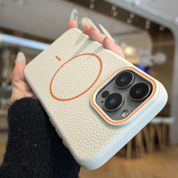 Thin Circle MagSafe Litchi Grain TPU Phone Case, For iPhone 15 Pro Max, For iPhone 15 Pro, For iPhone 15 Plus, For iPhone 15
