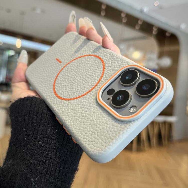 Thin Circle MagSafe Litchi Grain TPU Phone Case, For iPhone 15 Pro Max, For iPhone 15 Pro, For iPhone 15 Plus, For iPhone 15