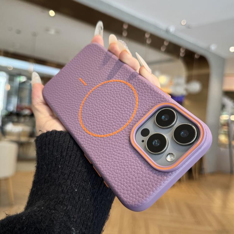 Thin Circle MagSafe Litchi Grain TPU Phone Case, For iPhone 15 Pro Max, For iPhone 15 Pro, For iPhone 15 Plus, For iPhone 15