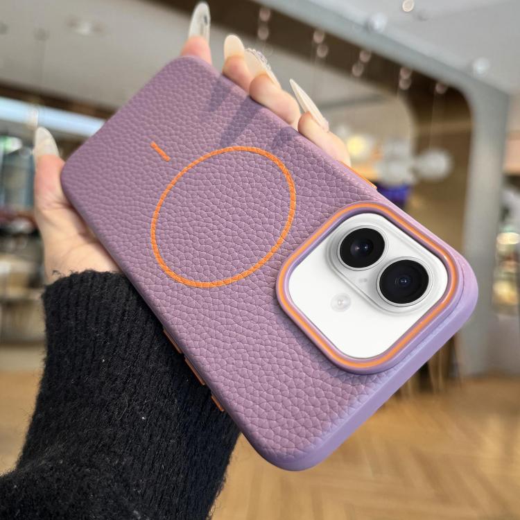 Thin Circle MagSafe Litchi Grain TPU Phone Case, For iPhone 16 Pro Max, For iPhone 16 Pro, For iPhone 16 Plus, For iPhone 16