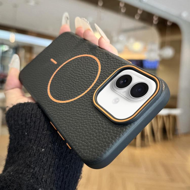 Thin Circle MagSafe Litchi Grain TPU Phone Case, For iPhone 16 Pro Max, For iPhone 16 Pro, For iPhone 16 Plus, For iPhone 16
