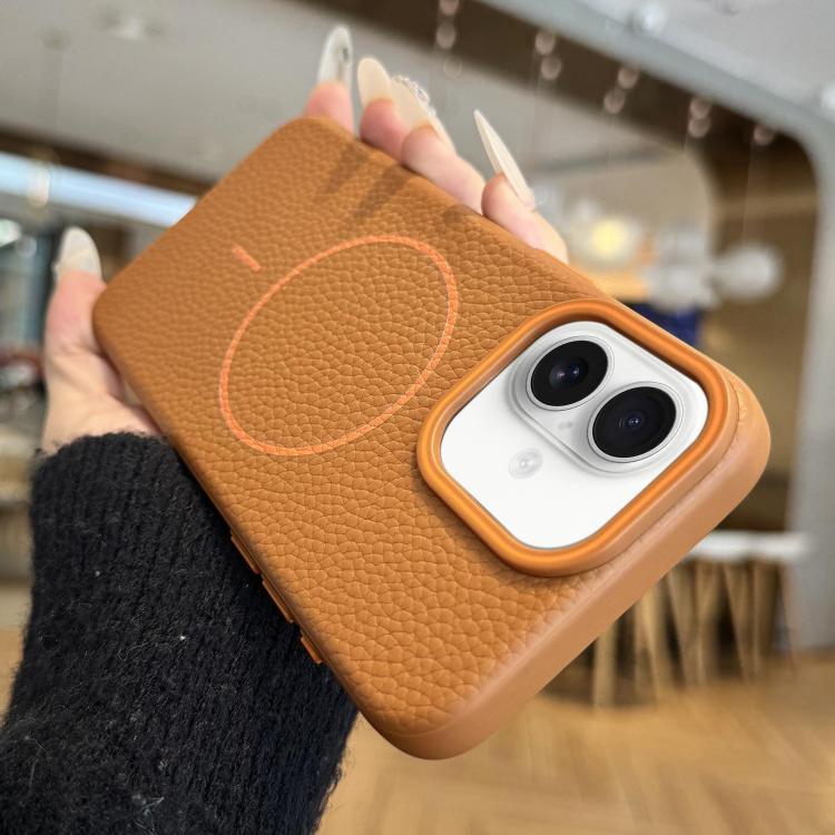 Thin Circle MagSafe Litchi Grain TPU Phone Case, For iPhone 16 Pro Max, For iPhone 16 Pro, For iPhone 16 Plus, For iPhone 16