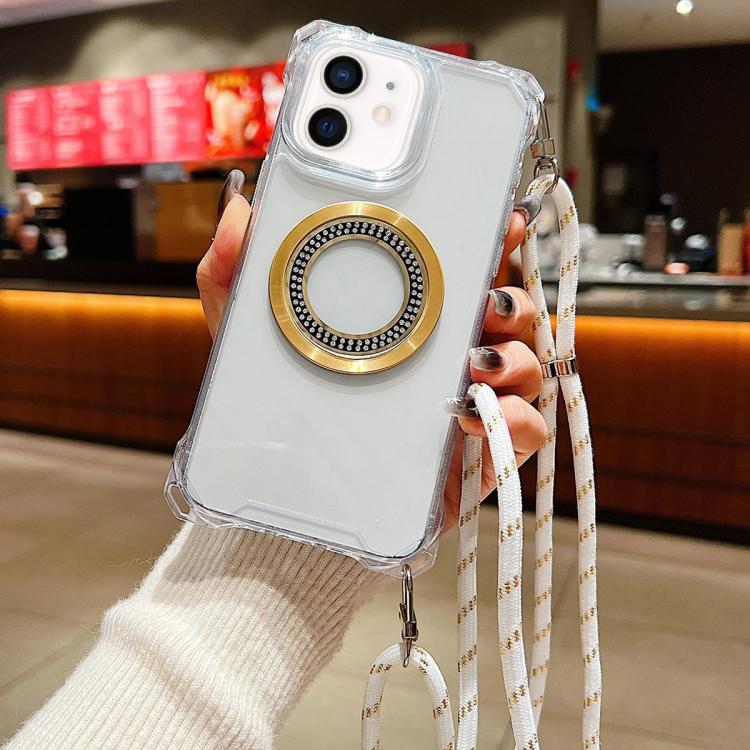 Traveler Crossbody Lanyard MagSafe Four-corner TPU Clear Phone Case, For iPhone 12 Pro Max, For iPhone 12 Pro, For iPhone 11 Pro Max, For iPhone 11, For iPhone 11 Pro