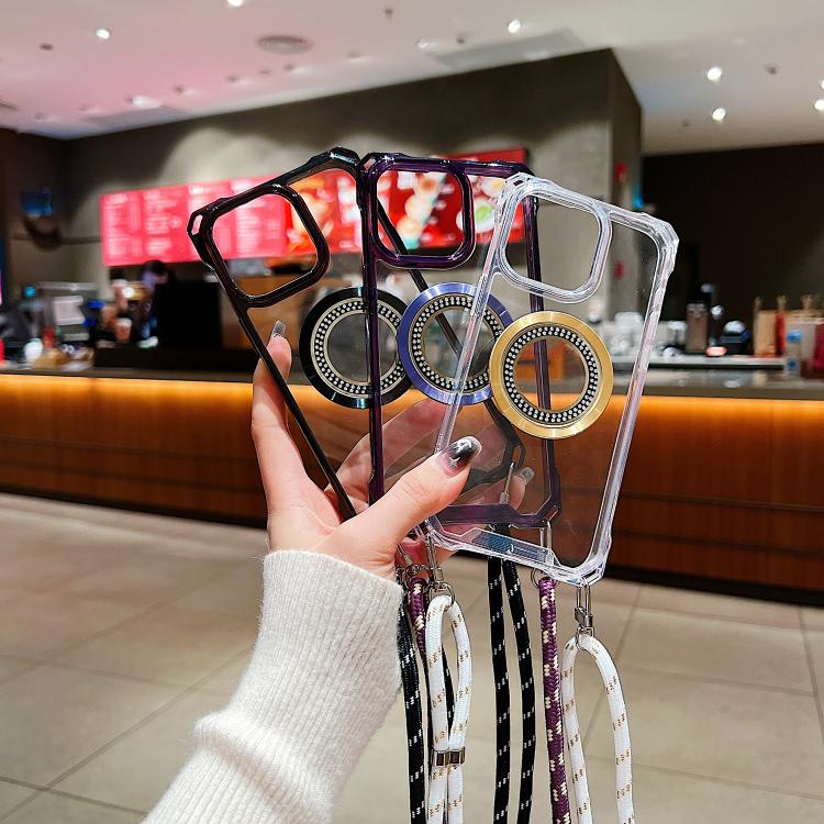 Traveler Crossbody Lanyard MagSafe Four-corner TPU Clear Phone Case, For iPhone 12 Pro Max, For iPhone 12 Pro, For iPhone 11 Pro Max, For iPhone 11, For iPhone 11 Pro