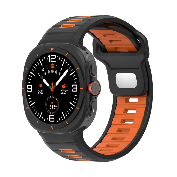 Two Color Reverse Buckle Silicone Watch Band, For Samsung Galaxy Watch Ultra 47mm / Ultra 2025