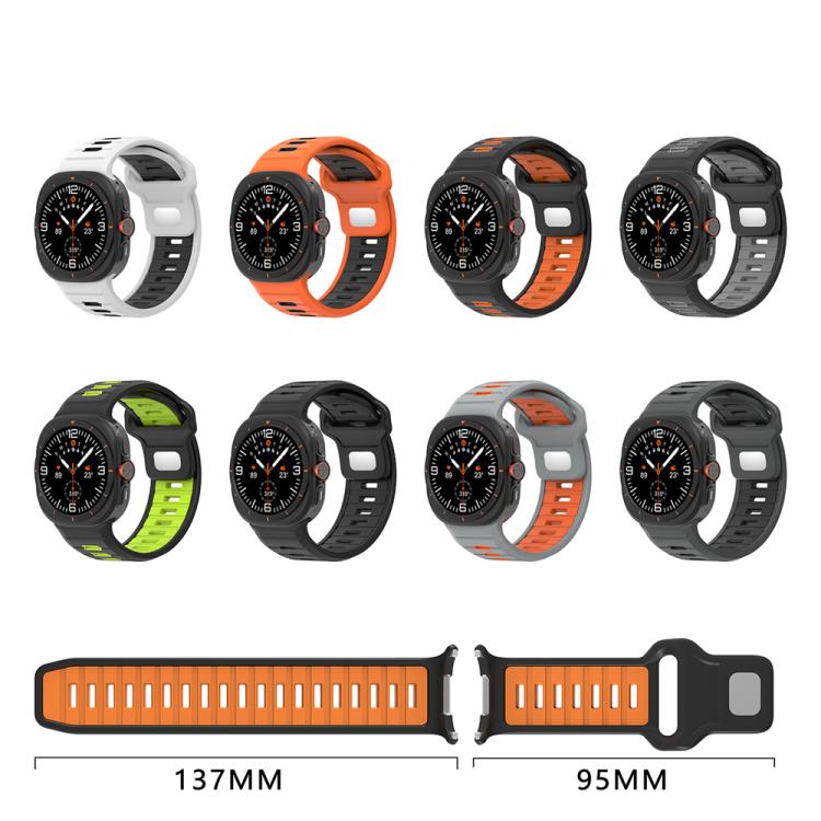 Two Color Reverse Buckle Silicone Watch Band, For Samsung Galaxy Watch Ultra 47mm / Ultra 2025