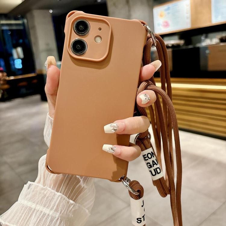 Crossbody Liquid TPU Four Corner Shockproof Phone Case, For iPhone 13 Pro Max, For iPhone 13 Pro, For iPhone 13, For iPhone 12, For iPhone 12 Pro Max, For iPhone 12 Pro