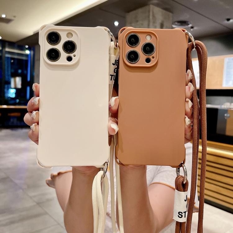 Crossbody Liquid TPU Four Corner Shockproof Phone Case, For iPhone 13 Pro Max, For iPhone 13 Pro, For iPhone 13, For iPhone 12, For iPhone 12 Pro Max, For iPhone 12 Pro