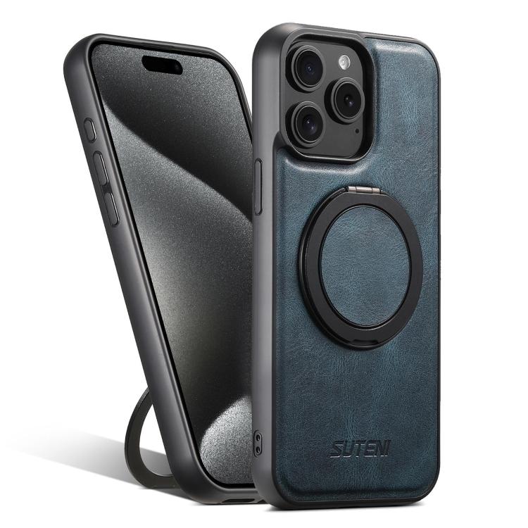 Suteni G3 Oil Wax 360 Rotation Holder MagSafe Back Phone Case, For iPhone 15 Pro Max, For iPhone 15 Pro, For iPhone 15 Plus, For iPhone 15, For iPhone 14 Plus, For iPhone 14, For iPhone 14 Pro, For iPhone 14 Pro Max