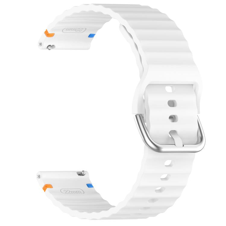 Wavy Grain Stitched 22mm Silicone Watch Band, For Samsung Galaxy Watch 3 45mm