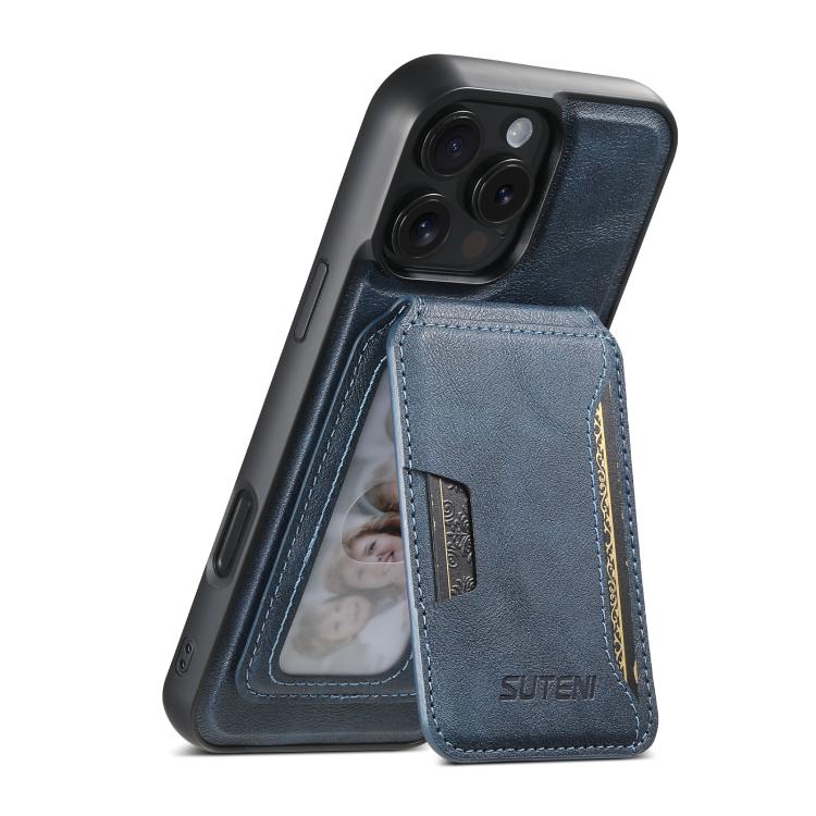 Suteni M3 Card Bag MagSafe Cowhide Texture Leather Phone Case, For iPhone 15 Pro Max, For iPhone 15 Pro, For iPhone 15 Plus, For iPhone 15, For iPhone 14 Plus, For iPhone 14, For iPhone 14 Pro, For iPhone 14 Pro Max