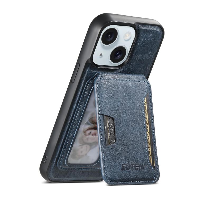 Suteni M3 Card Bag MagSafe Cowhide Texture Leather Phone Case, For iPhone 15 Pro Max, For iPhone 15 Pro, For iPhone 15 Plus, For iPhone 15, For iPhone 14 Plus, For iPhone 14, For iPhone 14 Pro, For iPhone 14 Pro Max