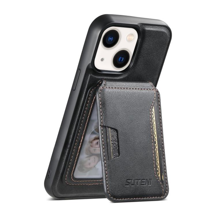 Suteni M3 Card Bag MagSafe Cowhide Texture Leather Phone Case, For iPhone 15 Pro Max, For iPhone 15 Pro, For iPhone 15 Plus, For iPhone 15, For iPhone 14 Plus, For iPhone 14, For iPhone 14 Pro, For iPhone 14 Pro Max