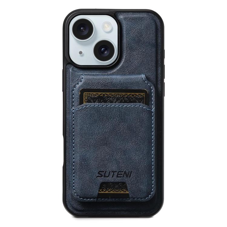 Suteni M5 Magnetic Card Bag MagSafe Leather Phone Case, For iPhone 15 Pro Max, For iPhone 15 Pro, For iPhone 15 Plus, For iPhone 15, For iPhone 14 Plus, For iPhone 14, For iPhone 14 Pro, For iPhone 14 Pro Max