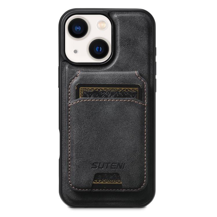 Suteni M5 Magnetic Card Bag MagSafe Leather Phone Case, For iPhone 14 Pro, For iPhone 14 Pro Max, For iPhone 13 Pro Max, For iPhone 13 Pro, For iPhone 13, For iPhone 12, For iPhone 12 Pro Max, For iPhone 12 Pro