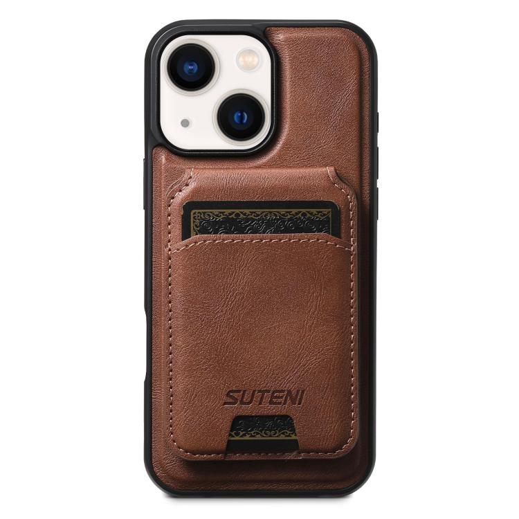 Suteni M5 Magnetic Card Bag MagSafe Leather Phone Case, For iPhone 14 Pro, For iPhone 14 Pro Max, For iPhone 13 Pro Max, For iPhone 13 Pro, For iPhone 13, For iPhone 12, For iPhone 12 Pro Max, For iPhone 12 Pro