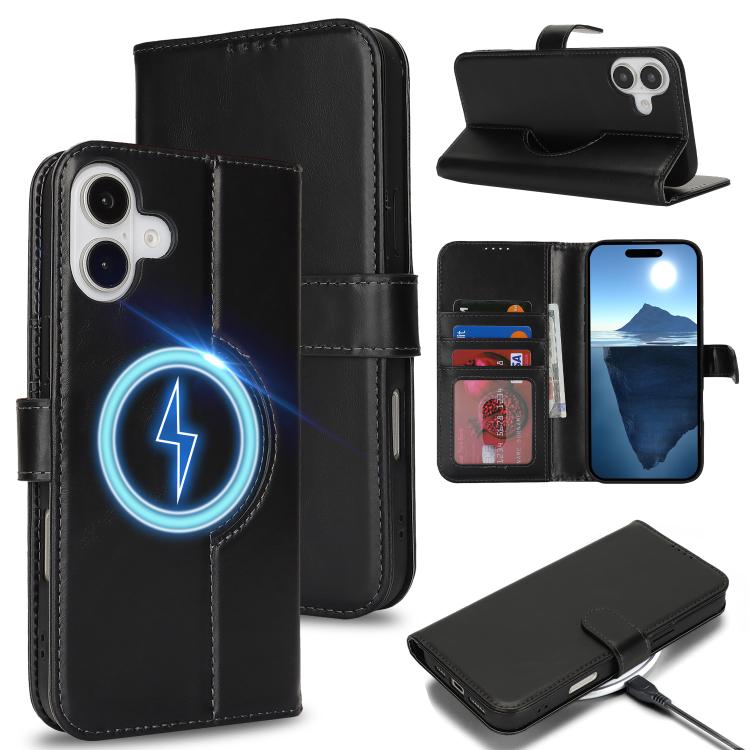 Genuine Leather Card Wallet MagSafe Phone Case, For iPhone 15 Pro Max, For iPhone 15 Pro, For iPhone 15 Plus / 14 Plus, For iPhone 15