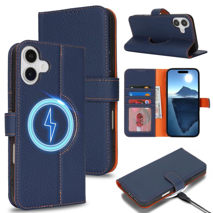 Genuine Leather Card Wallet MagSafe Phone Case, For iPhone 16 Pro Max, For iPhone 16 Pro, For iPhone 16 Plus, For iPhone 16
