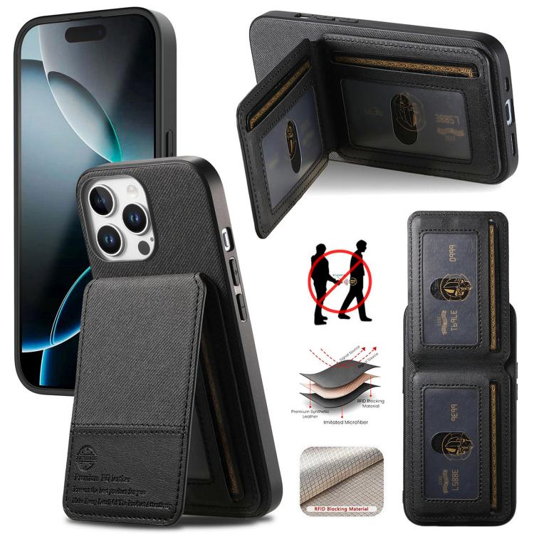 Twill Fabric Leather Vertical Flip RFID Card Bag Phone Case, For iPhone 11 Pro, For iPhone X / XS