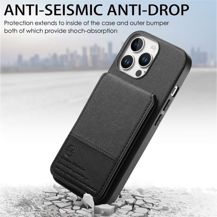 Twill Fabric Leather Vertical Flip RFID Card Bag Phone Case, For iPhone 11 Pro, For iPhone X / XS