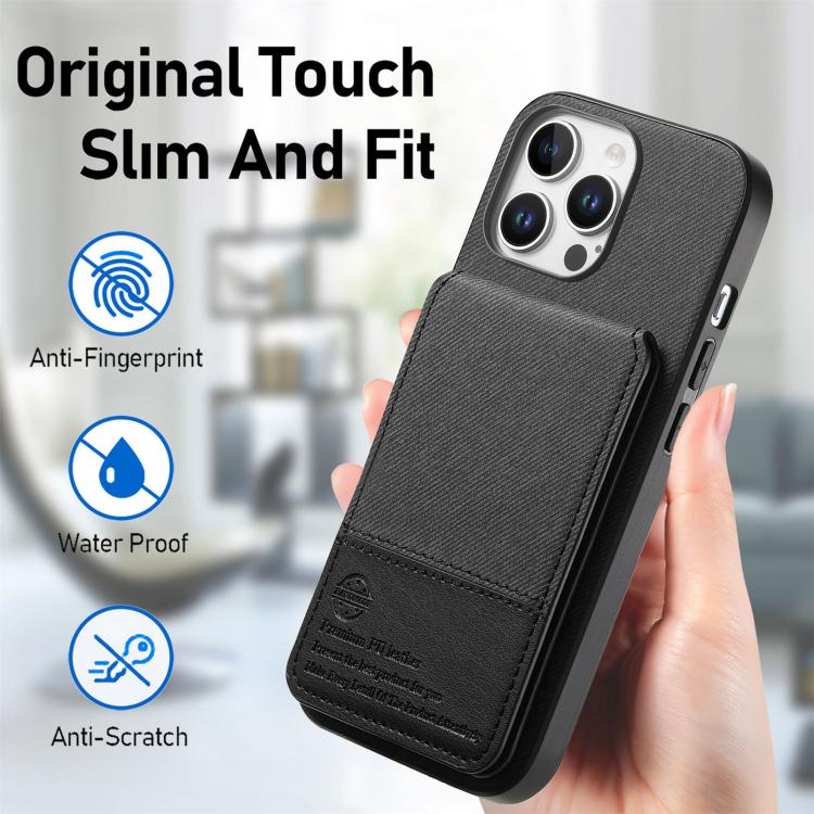 Twill Fabric Leather Vertical Flip RFID Card Bag Phone Case, For iPhone 11 Pro, For iPhone X / XS