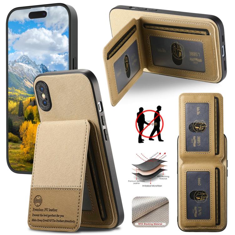 Twill Fabric Leather Vertical Flip RFID Card Bag Phone Case, For iPhone 11 Pro, For iPhone X / XS