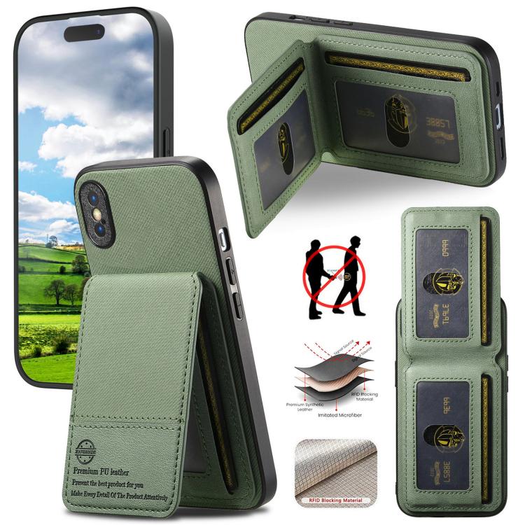 Twill Fabric Leather Vertical Flip RFID Card Bag Phone Case, For iPhone 11 Pro, For iPhone X / XS