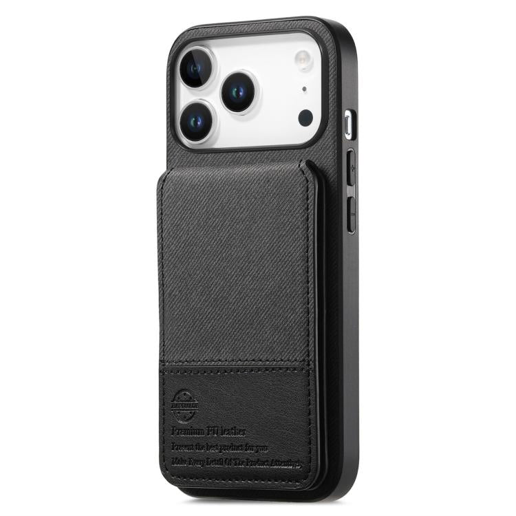 Twill Fabric Leather Vertical Flip RFID Card Bag Phone Case