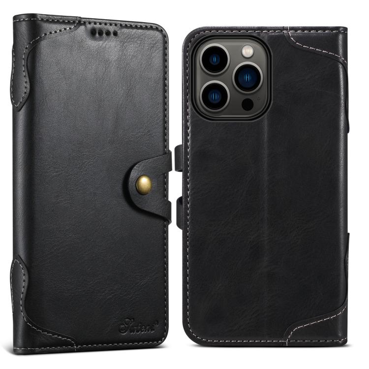 Suteni Q-03 Oil Wax Magnetic Clasp Leather Phone Case, For iPhone 14 Pro Max, For iPhone 13 Pro Max, For iPhone 13 Pro, For iPhone 13, For iPhone 13 mini, For iPhone 12 Pro