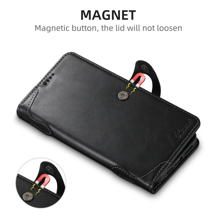 Suteni Q-03 Oil Wax Magnetic Clasp Leather Phone Case, For iPhone 14 Pro Max, For iPhone 13 Pro Max, For iPhone 13 Pro, For iPhone 13, For iPhone 13 mini, For iPhone 12 Pro