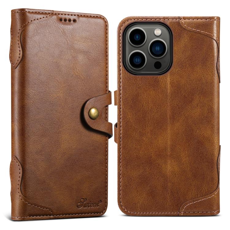 Suteni Q-03 Oil Wax Magnetic Clasp Leather Phone Case, For iPhone 14 Pro Max, For iPhone 13 Pro Max, For iPhone 13 Pro, For iPhone 13, For iPhone 13 mini, For iPhone 12 Pro