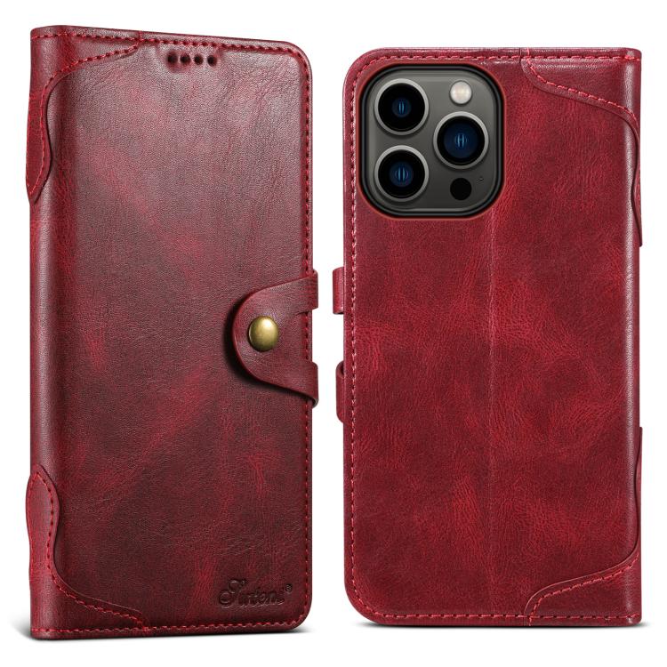 Suteni Q-03 Oil Wax Magnetic Clasp Leather Phone Case, For iPhone 14 Pro Max, For iPhone 13 Pro Max, For iPhone 13 Pro, For iPhone 13, For iPhone 13 mini, For iPhone 12 Pro