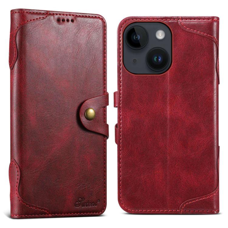 Suteni Q-03 Oil Wax Magnetic Clasp Leather Phone Case, For iPhone 14 Pro Max, For iPhone 13 Pro Max, For iPhone 13 Pro, For iPhone 13, For iPhone 13 mini, For iPhone 12 Pro