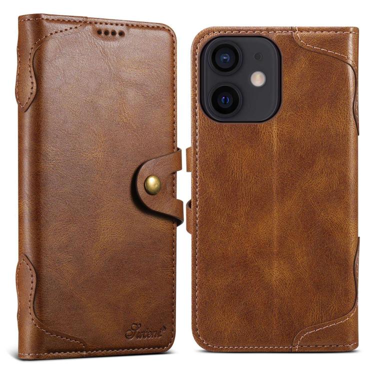Suteni Q-03 Oil Wax Magnetic Clasp Leather Phone Case, For iPhone 12 Pro Max, For iPhone 12 mini, For iPhone 7 / 8 / SE 2022, For iPhone 11 Pro Max, For iPhone 11, For iPhone 11 Pro